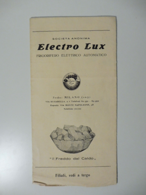 Società anonima Electro Lux, frigorifero elettrico automatico